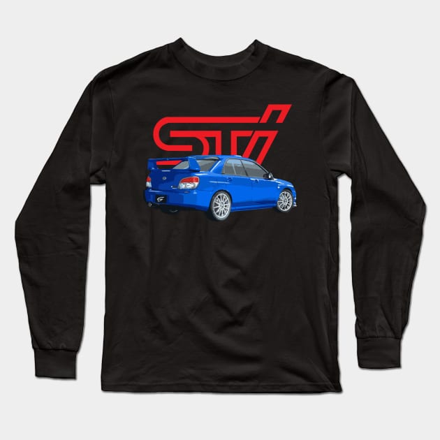 STI SPEC C REAR WOLRD RALLY BLUE Long Sleeve T-Shirt by cowtown_cowboy